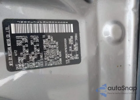 2012 Nissan Quest Sl z USA, uszkodzony, nr VIN JN8AE2KP9C9045504